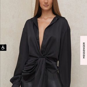 HOUSE OF CB - PAYTON draped silk shirt